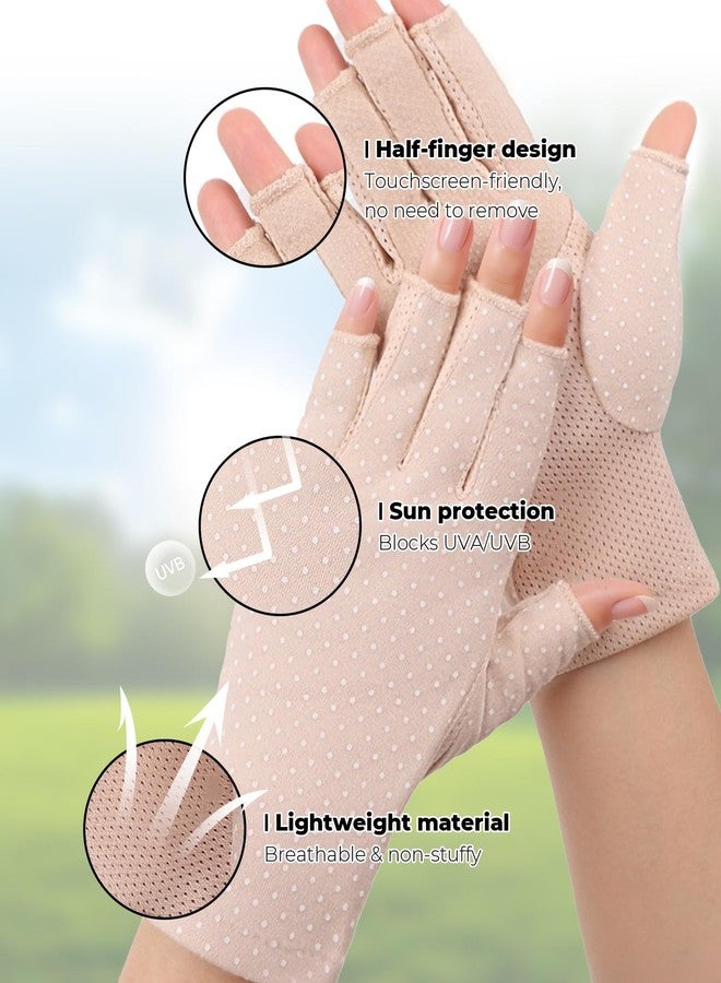 DAWZMR 3 Pairs UV Sun Protection Gloves for Women Driving, Guantes para Manejar Autos de Mujer, Fingerless Gloves UPF 50+ - Image 2